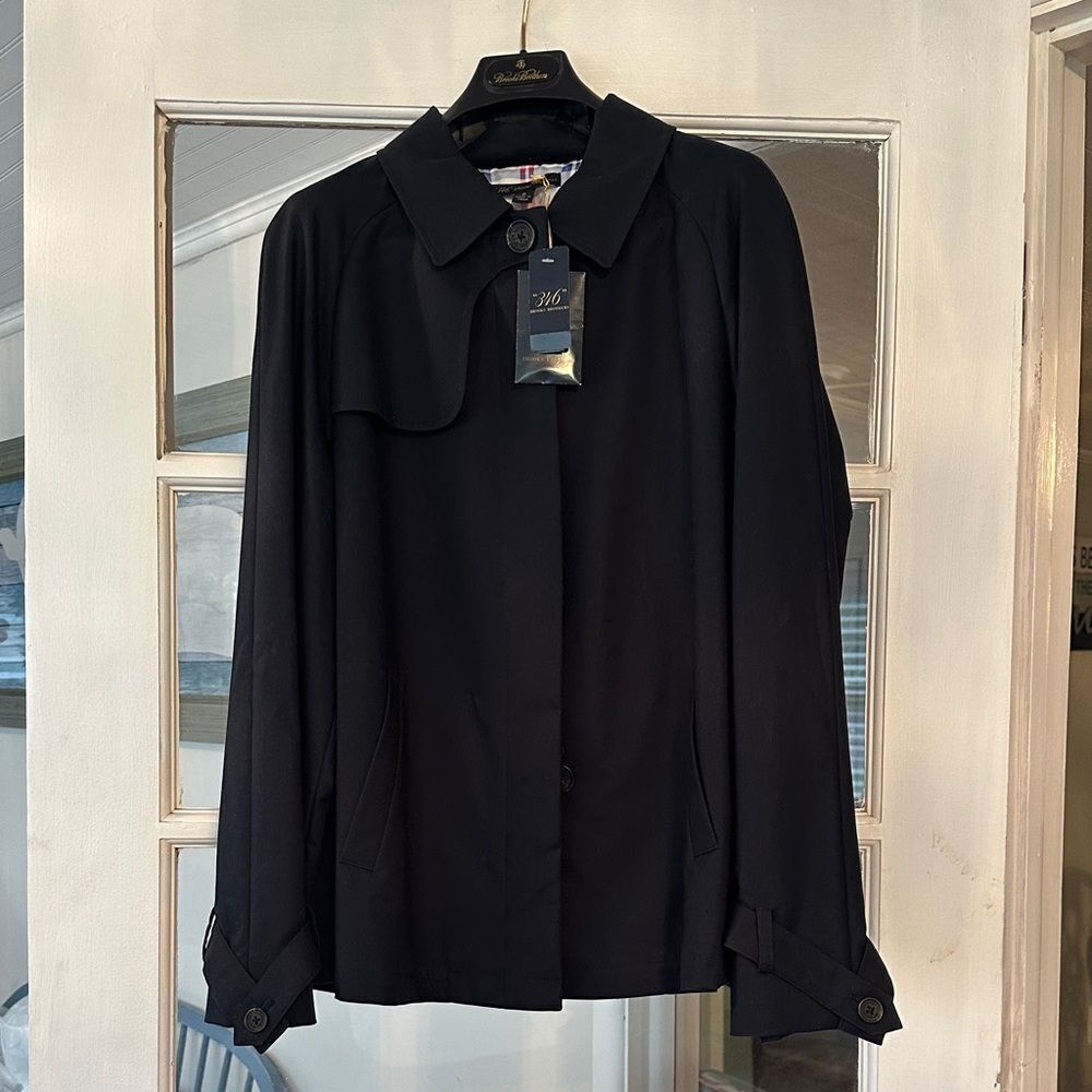 NWT Brooks Brothers Navy Car or Short Trench Coat